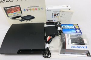 PS3 プレイステーション3 CEJH-10017 HDDレコーダーパック 320GB 通電確認済 チャコールブラック 本体 コントローラー torne【彩irodori】