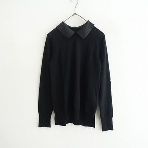 トリココムデギャルソン tricot COMME des GARCONS *フラットポインテッドカラー天竺プルオーバー*ブラック(2-2411-397)【81L42】