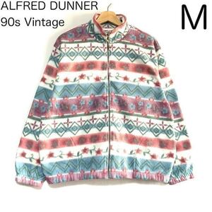 US古着 90sヴィンテージ ダナー ALFRED DUNNER フリースジャケット 花柄 チロリアン パステルカラー レディース 総柄