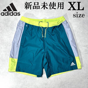 新品 XLsize アディダス ショートパンツ ショーツ カラーブロック adidas 撥水 グリーン 緑 カジュアル ランニング スポーツシーン 夏