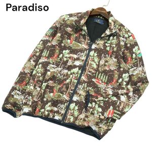 Paradiso パラディーゾ nowarttコラボ★ 秋冬 裏起毛 トナカイ ゴルファー 総柄 ブルゾン ジャケット Sz.M　メンズ ゴルフ　A4T06103_5#N