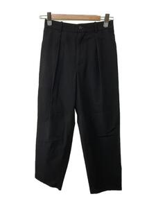 MARKAWARE◆ワンタック/COCOON WIDE EASY PANTS/ストレートパンツ/1/コットン/BLK