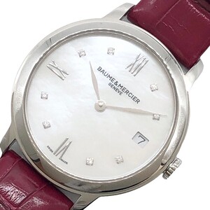 ボーム＆メルシェ BAUME & MERCIER クラシマレディ MOA10325 シルバー SS/革ベルト 腕時計 レディース 中古