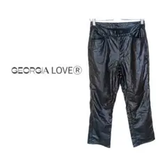 【GEORGIA LOVEⓇ】パンツ カジュアル かっこいい ブラック 革 LL