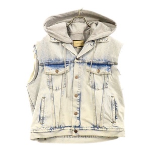 GUCCI グッチ 22SS Denim Hooded Vest Hollywood Babylon ハリウッドバビロン フード付き デニムベスト インディゴ 697042 XDB0U