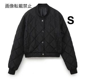 black vintage ヴィンテージ レトロ ダウン ジャンパー ブルゾン アウター Sサイズ レディース★ZARA 好きな方に★2024 A/W 秋新作 新品★