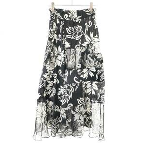 sacai サカイ 24SS Floral Print Skirt フローラルプリントスカート 24-07053 ブラック 0 ITD6JZF2ZSIC