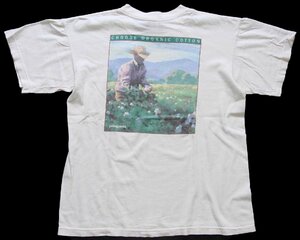 ★90s USA製 patagoniaパタゴニア CHOOSE ORGANIC COTTON アート オーガニックコットンTシャツ 生成り S★オールド ナチュラル 黒タグ