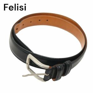 イタリア製★ Felisi フェリージ 通年 レザー ベルト Sz.48-90　メンズ 黒　I4G00182_5#U