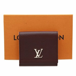 ★B2412 未使用!! ルイヴィトン ポルトフォイユ ロックミーII コンパクト レザー二つ折 財布 M64837 プルーヌ LOUIS VUITTON レディース★