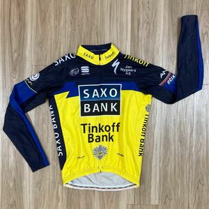 送料230★正規 ティンコフ＝サクソ by スポーツフル 海外 M メンズ 裏起毛 サイクルジャージ SAXO Tinkoff ルーマニア製 sportful 良質D848