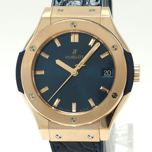 HUBLOT クラシックフュージョン クォーツ キングゴールド ラバーベルト ネイビー文字盤 581.OX.7180.LR