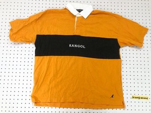 着回し◎KANGOL カンゴール ロゴ&太ライン入り ラガーシャツ M