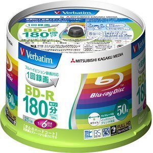 【中古】 バーベイタム 6倍速対応BD-R 50枚パック 25GB ホワイトプリンタブルVerbatim VBR130R