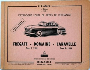 FREGATE/DOMAINE/CARAVELLE R1102/1103 1960 パーツカタログ