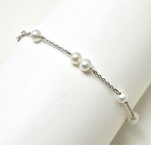 1円〜!!良品!!TASAKI(田崎真珠)《本真珠ブレスレット》D 約2.4g 約18.5cm bracelet パール jewelry pearl EA3/EA3.E78