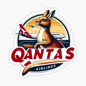 レトロステッカー　Qantas Airlines