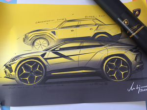 純正新品　ランボルギーニ ウルス　Lamborghini URUS　ウルスデザイナー見取り図 2019 英語限定