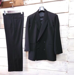 sekine セキネ 社交ダンス スーツ 上下 セットアップ ダンスウェア 日本製 ジャケット パンツ ダブルブレスト ブラック 競技 衣装