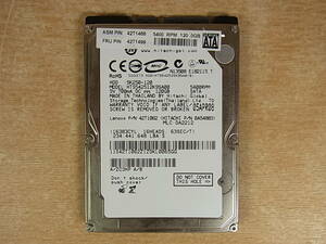 △B/545●日立 HITACHI☆2.5インチHDD(ハードディスク)☆120GB SATA150 5400rpm☆HTS542512K9SA00☆中古品