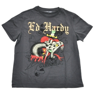 ED HARDY / エドハーディー SNAKE & KNIFE DEATH GLORY ZIRCONIA T-SHIRT L～XX