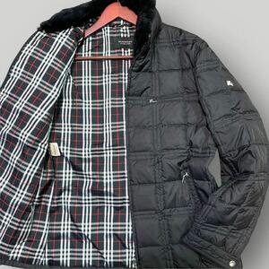 ◎極美品◎ BURBERRY BLACK LABEL バーバリーブラックレーベル 2WAY キルティング ダウンジャケット ブラック 黒 メンズ アウター ブルゾン