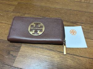 トリーバーチ TORY BURCH 長財布 サイフ さいふ ラウンドファスナー ジップ 小銭入れ ブラウン 茶色