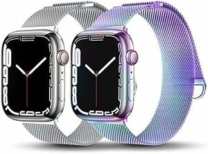 2本 セット ステンレス アップルウォッチ バンド コンパチブル apple watch バンド 49mm 41mm 45mm 4