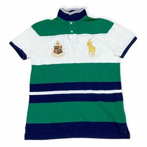 Polo Ralph Lauren ポロラルフローレン メンズ？レディース？ 半袖 ポロシャツ S トップス ショートサイズ 古着 ボーダー 管理A281T 038