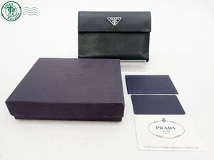 AL0608013　▲ PRADA プラダ M510A 箱付き カード付き ブラック系 二つ折り財布 財布 ブランド 服飾小物 現状品 中古品