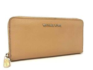 MICHAEL KORS マイケルコース レザー ラウンドファスナー 長財布 ウォレット 札入れ 小銭入れ レディース ベージュ系 DG4585