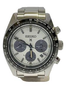 SEIKO◆ソーラー腕時計/アナログ/-/WHT/V192-0AF0