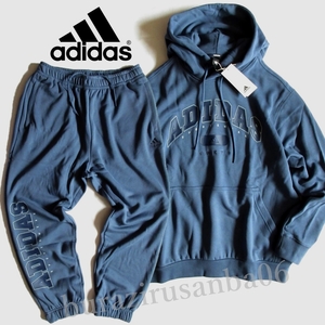 メンズ L ルーズフィット◆未使用 定価1.5万 adidas アディダス スウェット 上下 東京キーシティ パーカー スウェットパンツ セットアップ