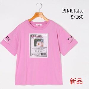 PINK-latte フォトタグ風Tシャツ サイズS/160