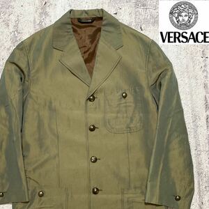 ★VERSUS VERSACE ヴェルサーチ 玉虫色 4ボタン ジャケット 玉虫色 サイズ約L★デザイナーズ ビンテージ burberry dior gucci stussy