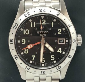 SEIKO 5スポーツ フィールドシリーズ GMT 品番:4R34-00C0 セイコー メンズ 自動巻き 腕時計 ☆良品☆[77-0614-N8]