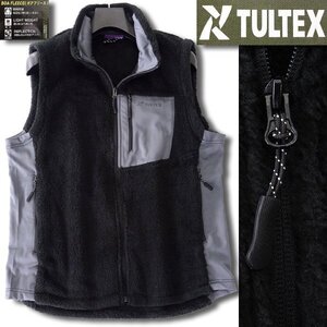 新品 タルテックス 秋冬 軽量 防風 ボア フリース ベスト L 黒 【2-3551_10】 TULTEX 起毛 ブルゾン ジャケット メンズ スタンドカラー