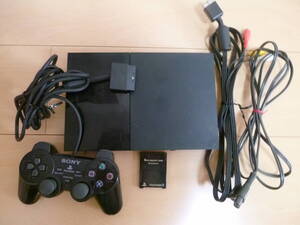 動作品 動作確認済 / PS2 プレステ2 PlayStation2 / 薄型 / SCPH-90000 / ブラック /SONY ソニー/コントローラ― ケーブル メモリーカード 