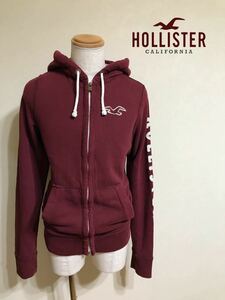 HOLLISTER ホリスター スウェット ジップパーカー トップス サイズL 長袖 バーガンディ 裏起毛