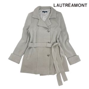 10T121☆ LAUTRAMONT ロートレアモン ウール ニット ハーフコート ジャケット アウター 秋冬 M