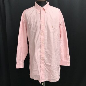 RALPH LAUREN/ラルフローレン☆ビッグサイズ/長袖シャツ【メンズXL-3L/17-33/pink】オーバーサイズ/ボタンダウン/Tops/Shirts◇cBH883