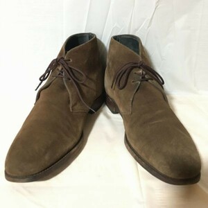 HERRING SHOES　イングランド製　スエードチャッカブーツ　uk8　ダークブラウン ヘリングシューズ　管No.X8