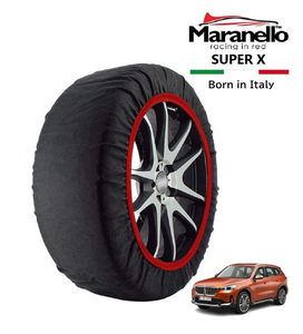 Maranello正規品 スノーソックス BMW X1 sDrive 18i Mスポーツ 3BA-22EE15 フロント 225/55R18 18インチ SUPER X 布製 タイヤ チェーン