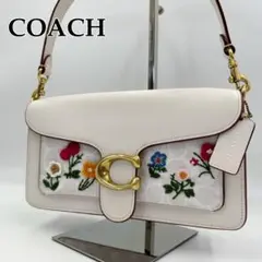 極美品 COACH ハンドバッグ C金具 アクセサリーポーチ レザー ホワイト