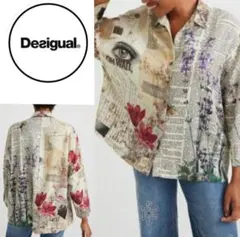 【極美品】Desigual レタリングプリント入りシャツ Sサイズ