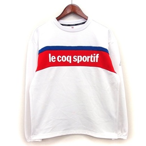 ルコックスポルティフ le coq sportif スポーツウェア Tシャツ 切替 ロゴ プリント 切替リブ 長袖 丸首 S ホワイト 白 /HT9 メンズ