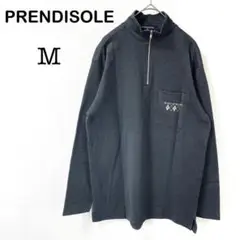 【PRENDISOLE】長袖 トップス カットソー ハーフジップ 男女兼用 M