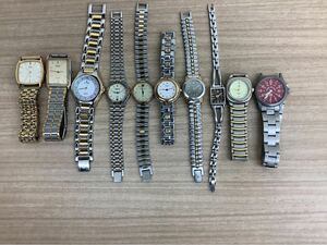 ◯営NI078-A9T60【埼玉発】腕時計まとめ10点売り SEIKO CYMA BALLY GIVENCHY GUCCI クォーツ式 アナログ 非稼働品 裏蓋無いもの有