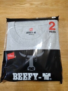 ビーフィー 2枚組 ヘザーグレー　メンズ ユニセックス Tシャツ 半袖 Ｓ BEEFY-T ヘインズ Hanes BEEFY　