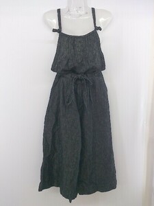 ◇ ◎ S.T. CLOSET FRABJOUS リネン混 サロペット パンツ ブラック レディース P